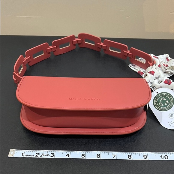 Melie Bianco | “Inez” ~ Red Shoulder Bag w/ Crossbody & Western Motif Scarf - Picture 14 of 17